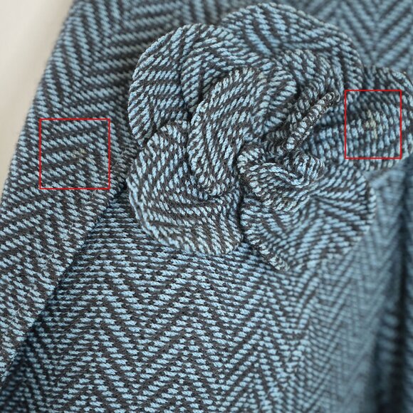 St. John Collection 2Pc Herringbone Jacket & Skirt Suit in Light Blue/Charcoal - Picture 6 of 13